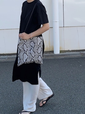 「6（ロク）の＜6(ROKU)＞GEORGETTE HIGH WAIST PANTS/パンツ ◆（その他パンツ）」を使った、cota_raさん（レディース・169cm）の夏コーディネート