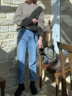 「Dr. Martens（ドクターマーチン）のDr.Martens CHLSEA BOOTS（ブーツ）」を使った、cota_raさん（レディース・169cm）の秋コーディネート