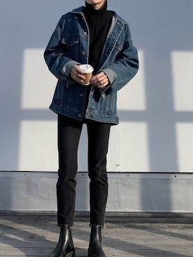 「Dr. Martens（ドクターマーチン）のDr.Martens CHLSEA BOOTS（ブーツ）」を使った、cota_raさん（レディース・169cm）の冬コーディネート