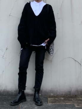 「Dr. Martens（ドクターマーチン）のDr.Martens CHLSEA BOOTS（ブーツ）」を使った、cota_raさん（レディース・169cm）の冬コーディネート