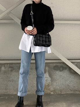 「Dr. Martens（ドクターマーチン）のDr.Martens CHLSEA BOOTS（ブーツ）」を使った、cota_raさん（レディース・169cm）の冬コーディネート