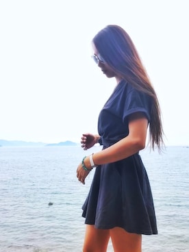 「チャコール」｜「アイテム（オールインワン・サロペット）」を使った、moani_maoさん（レディース・168cm）の夏コーディネート