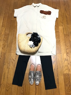 「おとなコーデ」｜「アイテム（スリッポン）」を使った、なってぃさん（レディース・163cm）の夏コーディネート