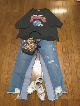 「BEAMS（ビームス）のアイテム（バッグ、ブラウン系）」を使った、なってぃさん（レディース・163cm）の秋コーディネート