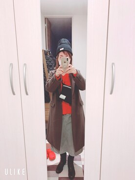 「SHIPS（シップス）のアイテム（トレンチコート）」を使った、yamamiさん（レディース・156cm）の冬コーディネート