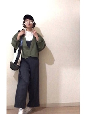 「DHOLIC（ディーホリック）のアイテム（サロペット/オーバーオール）」を使った、rikakukoさん（レディース・161cm）の春コーディネート