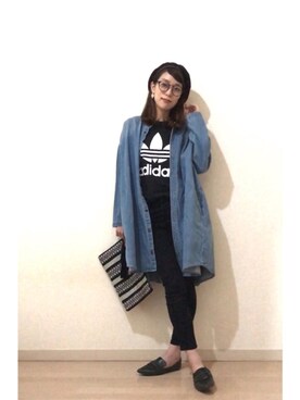 「UNIQLO（ユニクロ）のWOMEN ウルトラストレッチジーンズ（デニムパンツ）」を使った、rikakukoさん（レディース・161cm）の春コーディネート