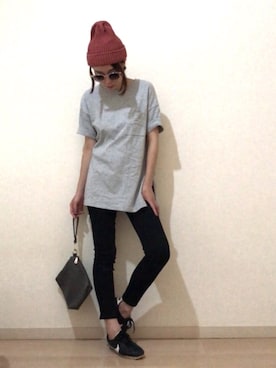 「UNIQLO（ユニクロ）のWOMEN ウルトラストレッチジーンズ（デニムパンツ）」を使った、rikakukoさん（レディース・161cm）の夏コーディネート