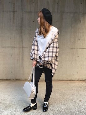 「AZUL by moussy（アズールバイマウジー）のアイテム」を使った、Nodoka.さん（レディース・154cm）の秋コーディネート