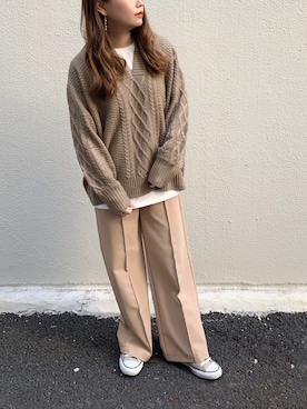 「sango（sango）のアイテム（トップス）」を使った、Nodoka.さん（レディース・154cm）の秋コーディネート