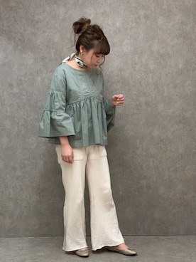 「ピスタチオ」｜「アイテム（バレエシューズ）」を使った、Nodoka.さん（レディース・154cm）の春コーディネート