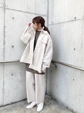 「Kastane」｜「アイテム（ブルゾン）」を使った、Nodoka.さん（レディース・154cm）の冬コーディネート