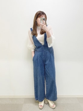 「coca（coca）（コカ）のアイテム（サロペット/オーバーオール）」を使った、Nodoka.さん（レディース・154cm）の春コーディネート