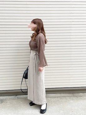 「ラップスカート」｜「アイテム（その他）」を使った、Nodoka.さん（レディース・154cm）の春コーディネート