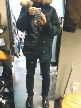 「HALB（ハルプ）のアイテム（ジャケット/アウター）」を使った、ほとんど古着太郎さん（メンズ・168cm）の冬コーディネート