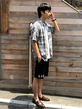 「LET IT RIDE（レットイットライド）のアイテム」を使った、nano・universe men’s STAFFさん（メンズ・174cm）の夏コーディネート