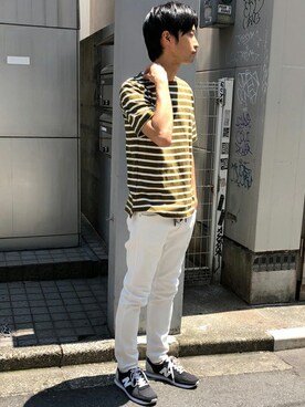 「NANO universe（ナノユニバース）のアイテム（チノパンツ）」を使った、nano・universe men’s STAFFさん（メンズ・174cm）の夏コーディネート