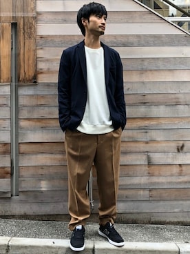 「NANO universe（ナノユニバース）のアイテム（スウェット）」を使った、nano・universe men’s STAFFさん（メンズ・174cm）の秋コーディネート