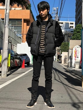 「Champion（チャンピオン）のアイテム（ブルゾン）」を使った、nano・universe men’s STAFFさん（メンズ・174cm）の秋コーディネート