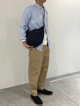「NANO universe（ナノユニバース）のアイテム（ローファー）」を使った、nano・universe men’s STAFFさん（メンズ・174cm）の春コーディネート