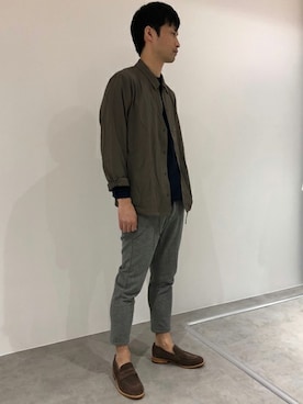 「NANO universe（ナノユニバース）のアイテム（ローファー）」を使った、nano・universe men’s STAFFさん（メンズ・174cm）の春コーディネート