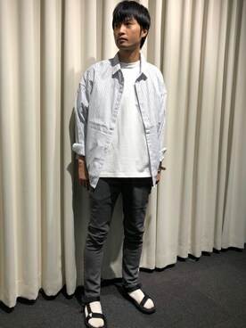 「NANO universe（ナノユニバース）のアイテム（チノパンツ）」を使った、nano・universe men’s STAFFさん（メンズ・174cm）の春コーディネート