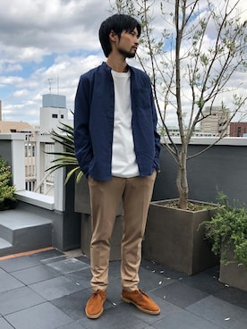 「NANO universe（ナノユニバース）のアイテム（スリッポン）」を使った、nano・universe men’s STAFFさん（メンズ・174cm）の秋コーディネート