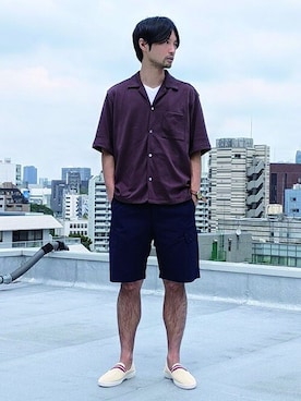 「nano・universe」｜「アイテム（スリッポン）」を使った、nano・universe men’s STAFFさん（メンズ・174cm）の夏コーディネート