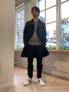 「NANO universe（ナノユニバース）のアイテム（トレンチコート）」を使った、nano・universe men’s STAFFさん（メンズ・174cm）の秋コーディネート