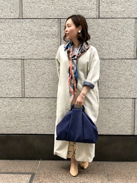 「仕事コーデ」｜「アイテム（その他アウター）」を使った、ear_PAPILLONNERさん（レディース・151cm）の春コーディネート