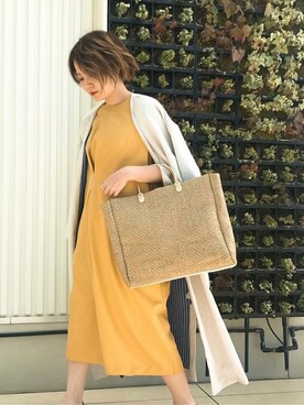 「ear PAPILLONNER（イアパピヨネ）のアイテム（その他アウター）」を使った、ear_PAPILLONNERさん（レディース・155cm）の春コーディネート