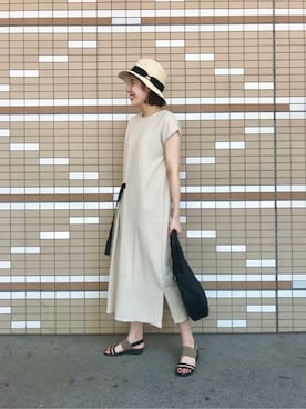 「BRONTE（ブロンテ）のアイテム（帽子）」を使った、ear_PAPILLONNERさん（レディース・167cm）の夏コーディネート