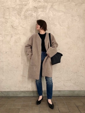 「ear PAPILLONNER（イアパピヨネ）のアイテム（その他アウター）」を使った、ear_PAPILLONNERさん（レディース・155cm）の秋コーディネート