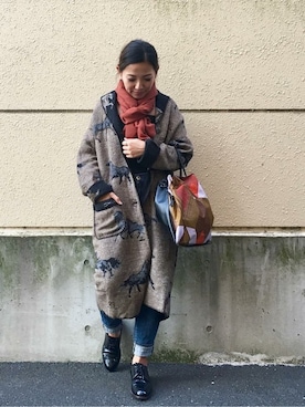 「ear PAPILLONNER（イアパピヨネ）のアイテム（その他アウター）」を使った、ear_PAPILLONNERさん（レディース・156cm）の秋コーディネート