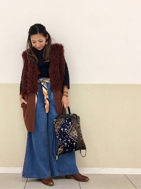 「ear PAPILLONNER（イアパピヨネ）のアイテム（その他アウター）」を使った、ear_PAPILLONNERさん（レディース・156cm）の秋コーディネート