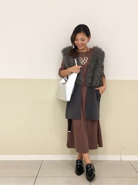 「ear PAPILLONNER（イアパピヨネ）のアイテム（その他アウター）」を使った、ear_PAPILLONNERさん（レディース・156cm）の秋コーディネート