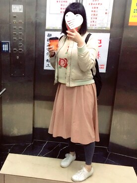 「日常」｜「アイテム（ブルゾン）」を使った、Hana🇹🇼さん（レディース・159cm）の冬コーディネート