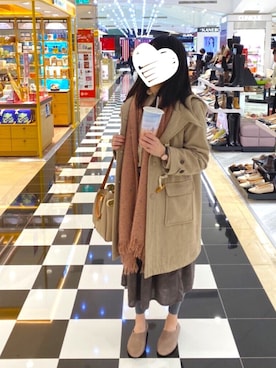 「Samansa Mos2（サマンサ モスモス）のアイテム（ダッフルコート）」を使った、Hana🇹🇼さん（レディース・159cm）の冬コーディネート