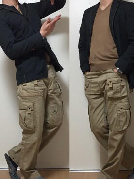 「Levi's（リーバイス）のアイテム（テーラードジャケット）」を使った、カタツムリさん（メンズ・182cm）の春コーディネート