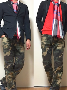 「Levi's（リーバイス）のアイテム（テーラードジャケット）」を使った、カタツムリさん（メンズ・182cm）の春コーディネート