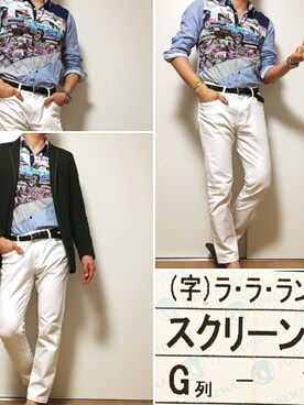 「Desigual」｜「アイテム（その他）」を使った、カタツムリさん（メンズ・182cm）の春コーディネート