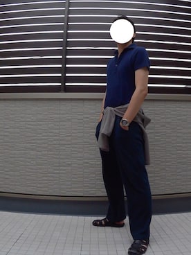 「梅雨対策」｜「アイテム（セットアップ）」を使った、カタツムリさん（メンズ・182cm）の夏コーディネート