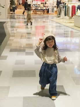 「ラグランTシャツ」｜「アイテム（ラッピングキット）」を使った、kotoさん（キッズ・90cm）の冬コーディネート