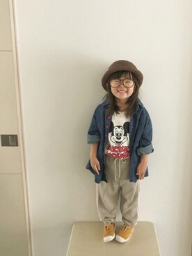 「ミッキーT」｜「アイテム（ラッピングキット）」を使った、kotoさん（キッズ・90cm）の春コーディネート