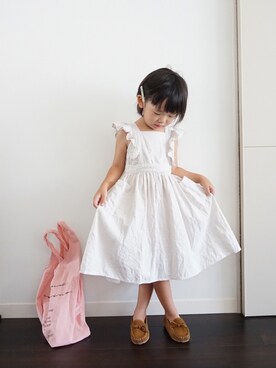 「アイテム（モカシン/デッキシューズ）」を使った、kotoさん（キッズ・90cm）の夏コーディネート