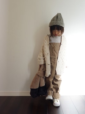 「秋サロペ2018たけのこ派」｜kotoさん（キッズ・100cm）の秋コーディネート