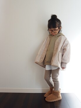 「アイテム（ラッピングキット、グリーン系）」を使った、kotoさん（キッズ・100cm）の冬コーディネート