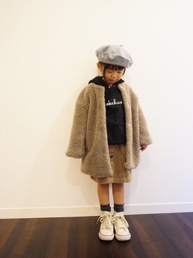 「アイテム（スカート）」を使った、kotoさん（キッズ・100cm）の冬コーディネート