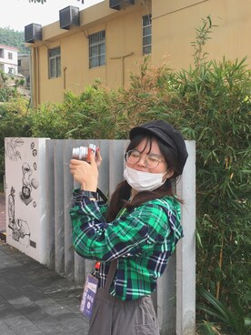 「日常」｜「アイテム（キャスケット）」を使った、LULUCHOIさん（レディース・156cm）の冬コーディネート