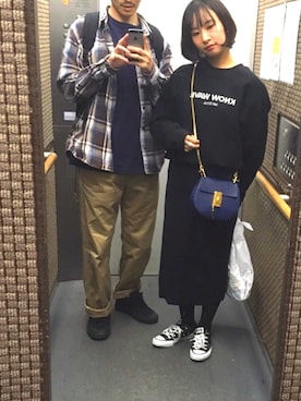 「KNOW WAVE（ノウ ウェイブ）のアイテム」を使った、るりこここさん（レディース・154cm）の秋コーディネート